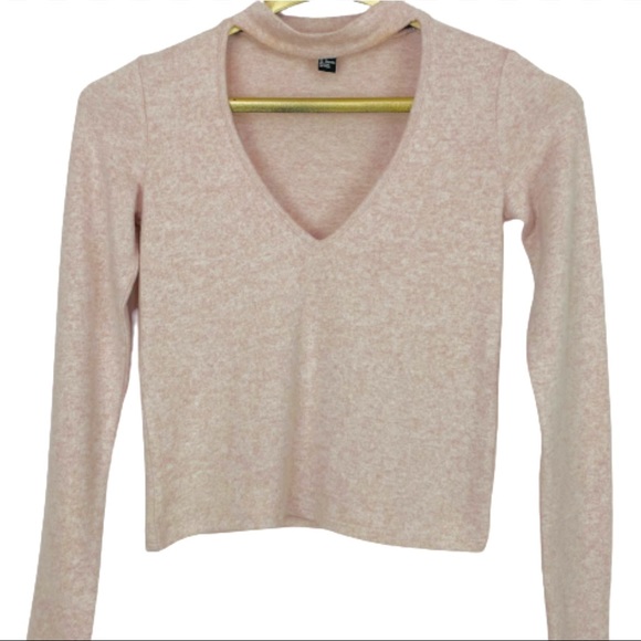 Forever 21 Choker Neck Soft Knit Top in Pink - Picture 2 of 12